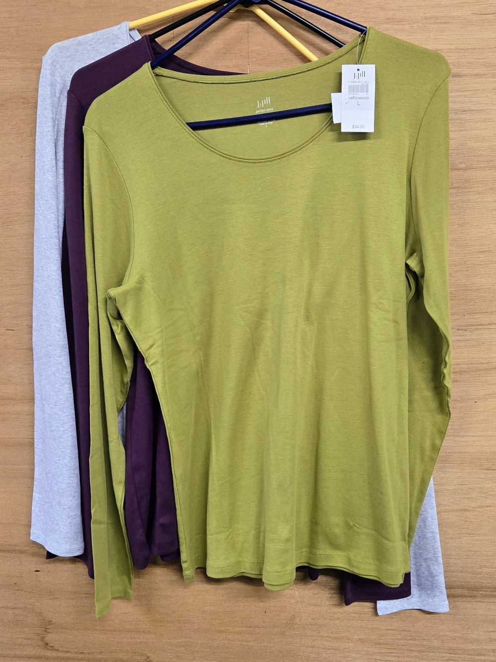 (3) J. Jill Long-Sleeve Scoop Neck Tops